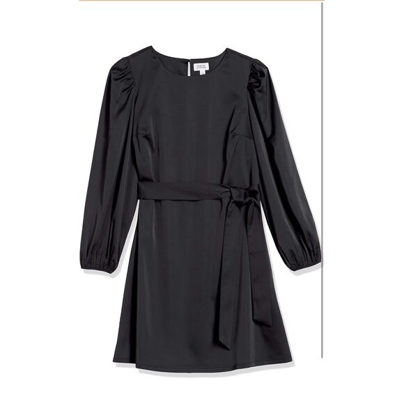 The Drop Little Black Dress Women’s XS Silky Belted Sexy Mini Minimalist Stretch - Picture 7 of 8